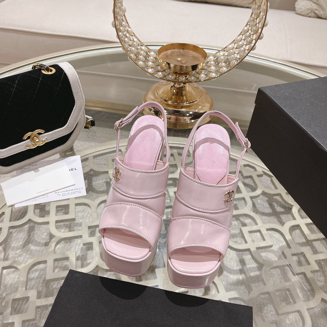 sandals pink patent crumpled lambskin - 35