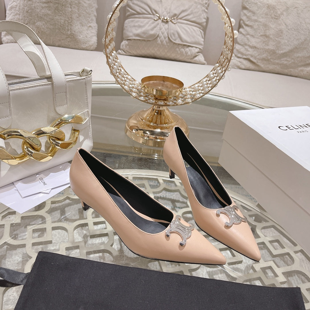 HIGH-HEELS 5 CM IN MACAROON TAN CALFSKIN - 34