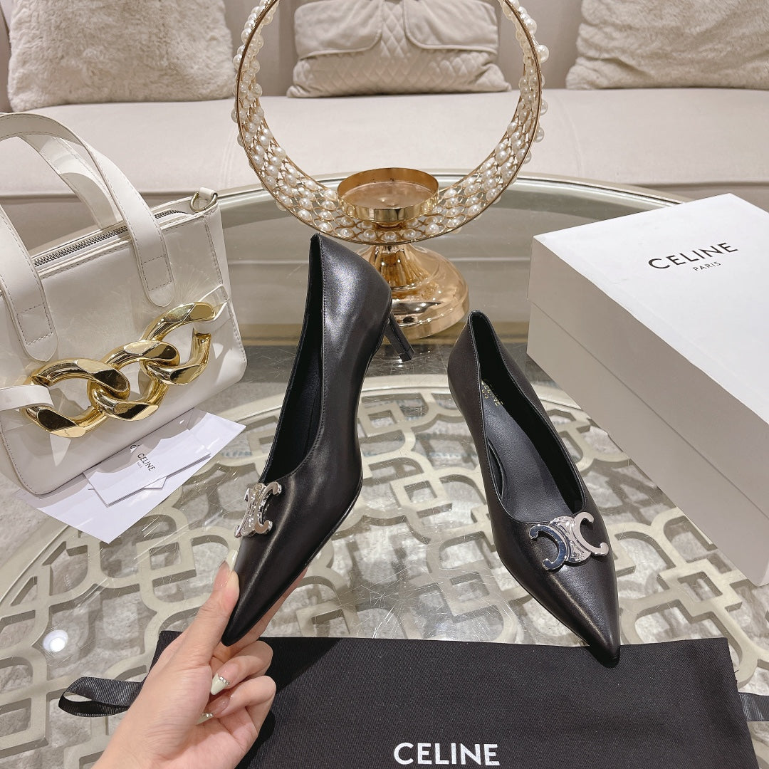 HIGH-HEELS 5 CM IN BLACK CALFSKIN - 34