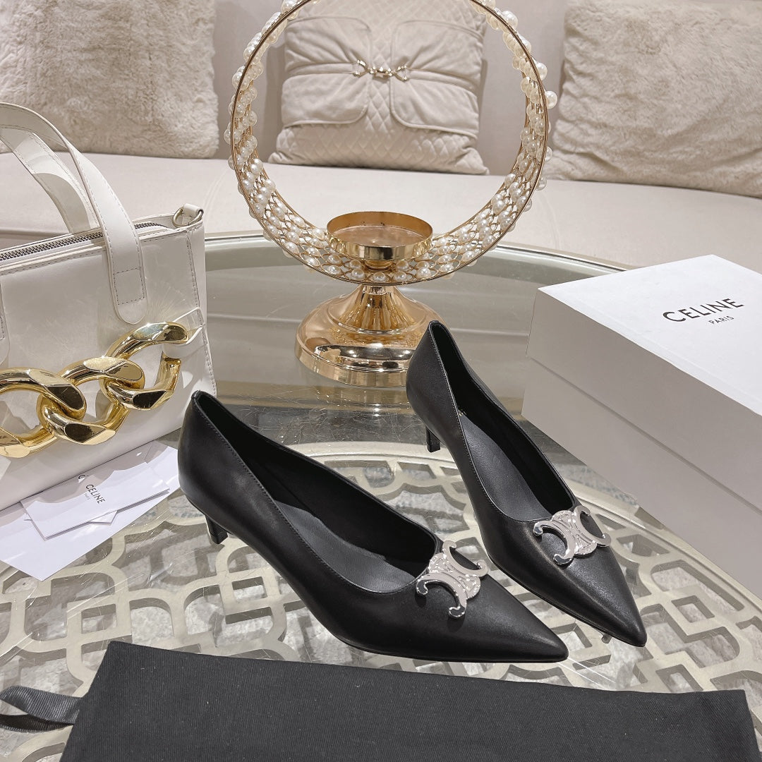 HIGH-HEELS 5 CM IN BLACK CALFSKIN - 34