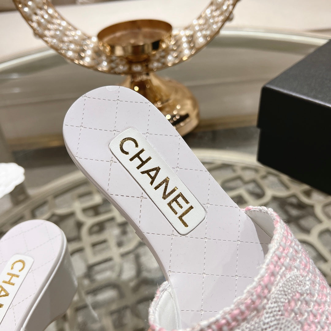 WEDGE PLATFORM IN LIGHT PINK FABRIC WITH WHITE LOGO - 34