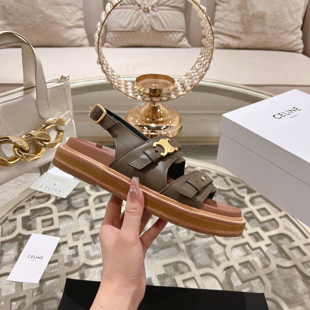 TIPPI TRIOMPHE SANDAL IN MOCHA BROWN CALFSKIN - 35
