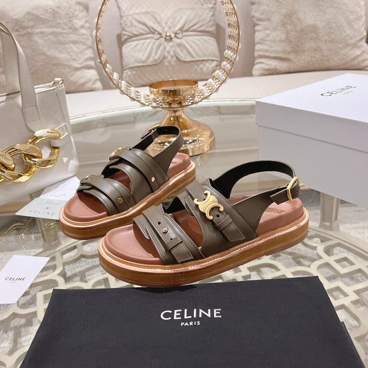TIPPI TRIOMPHE SANDAL IN MOCHA BROWN CALFSKIN - 35