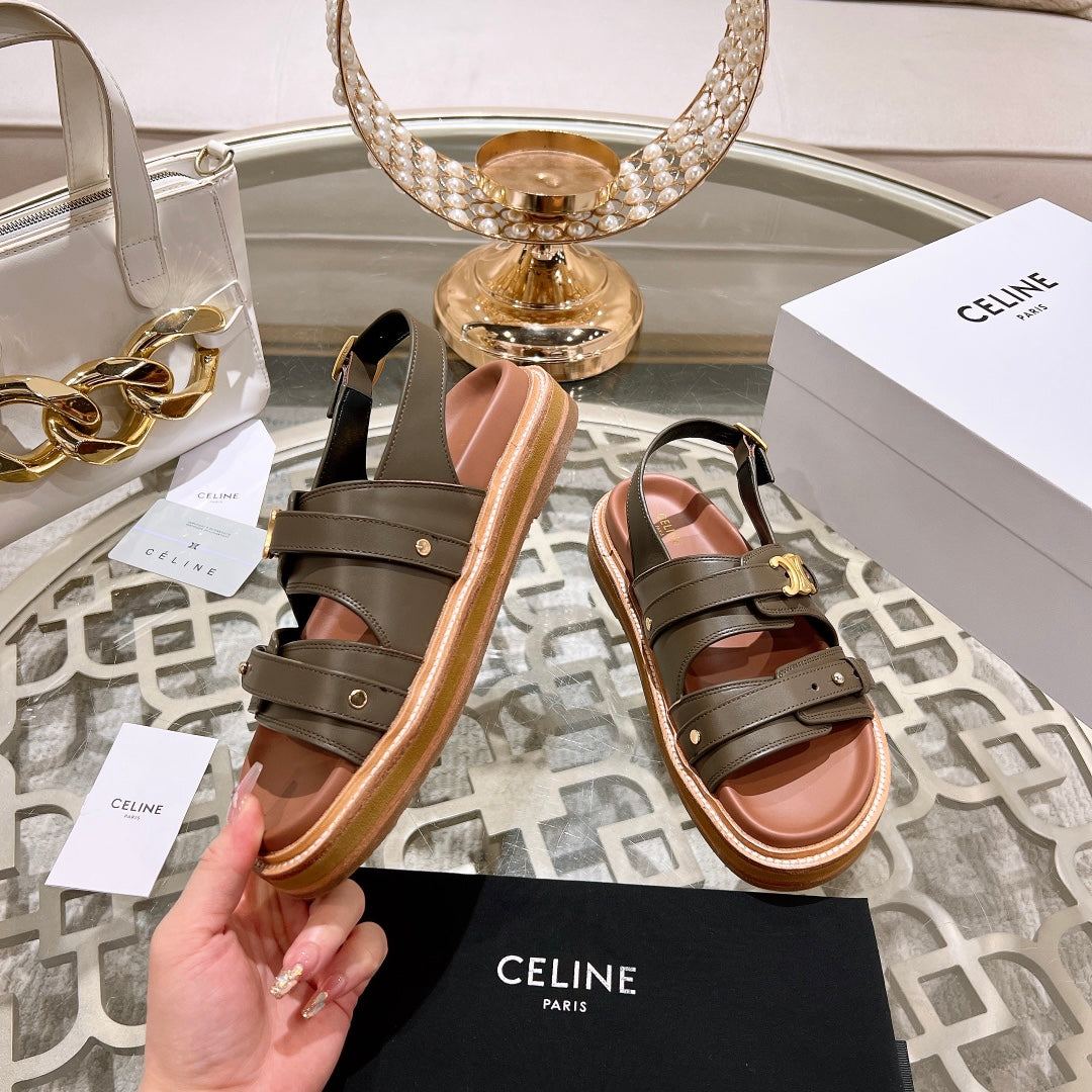 TIPPI TRIOMPHE SANDAL IN MOCHA BROWN CALFSKIN - 35