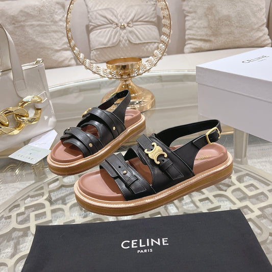TIPPI TRIOMPHE SANDAL IN BLACK CALFSKIN - 35