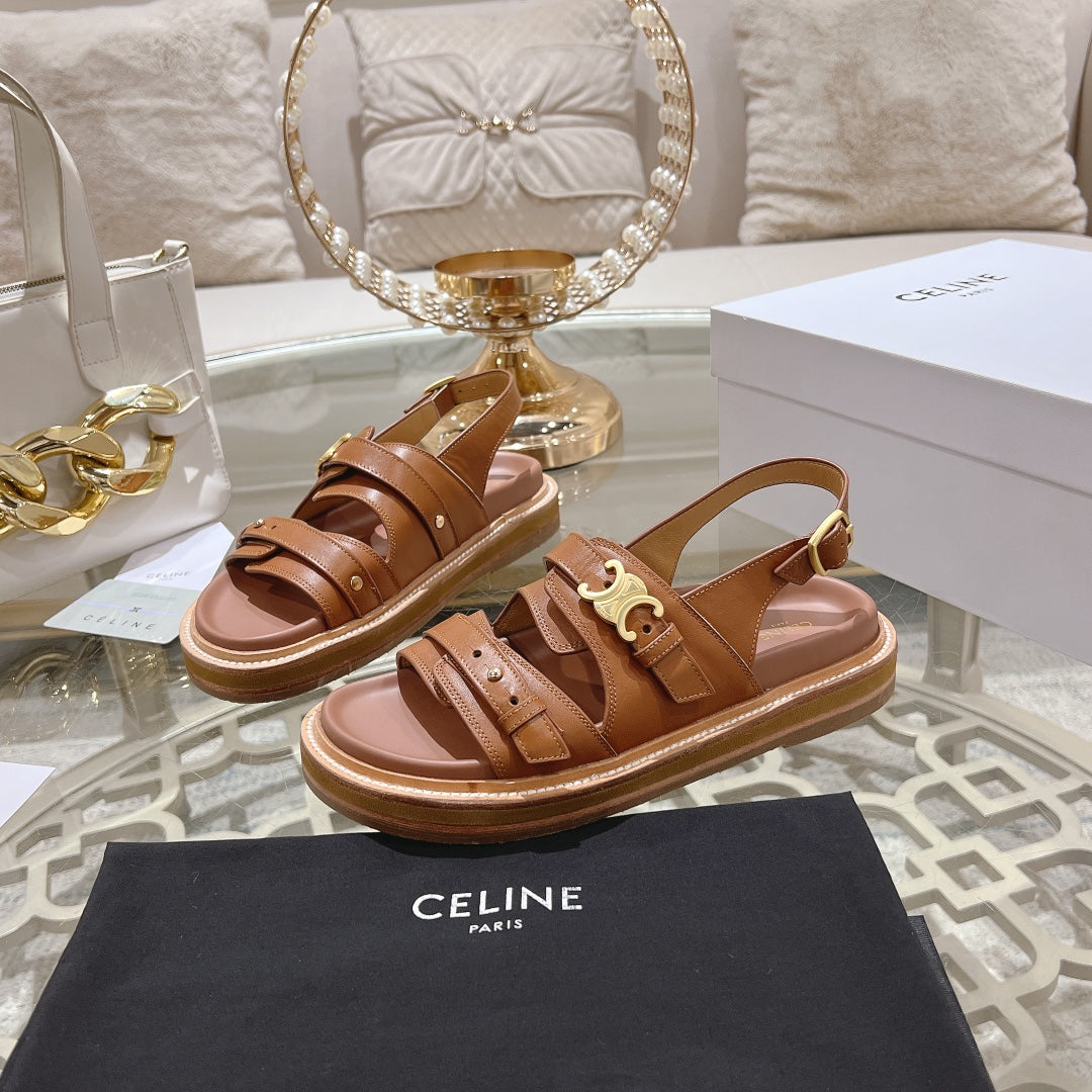 TIPPI TRIOMPHE SANDAL IN BRONZE BROWN CALFSKIN - 35