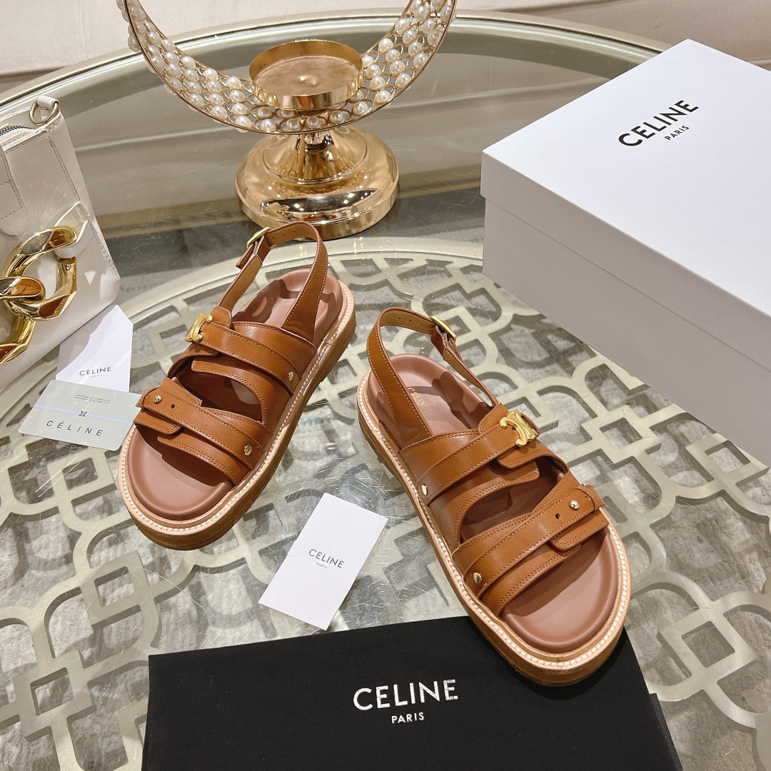 TIPPI TRIOMPHE SANDAL IN BRONZE BROWN CALFSKIN - 35