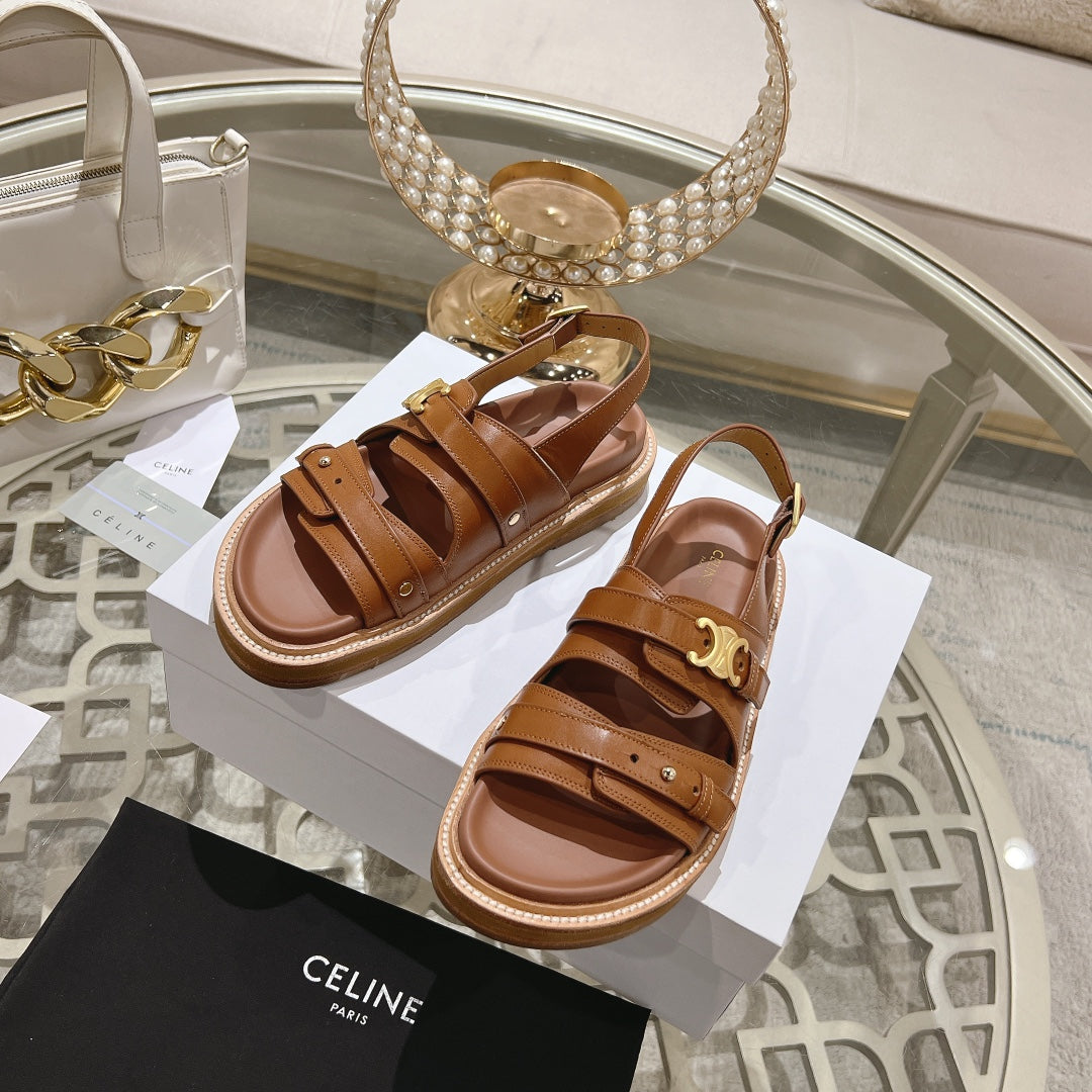 TIPPI TRIOMPHE SANDAL IN BRONZE BROWN CALFSKIN - 35