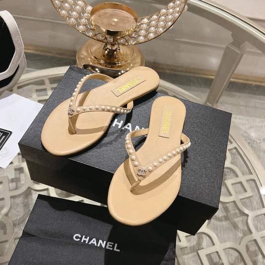 PEARL THONG SANDAL IN SEPIA TAN LAMBSKIN - 35