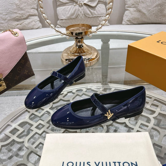 MARY JANE SHOES IN AEGEAN BLUE PATENT CALFSKIN - 35