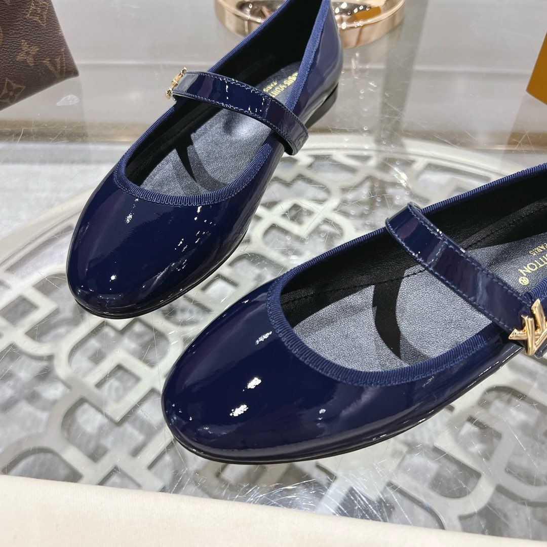 MARY JANE SHOES IN AEGEAN BLUE PATENT CALFSKIN - 35
