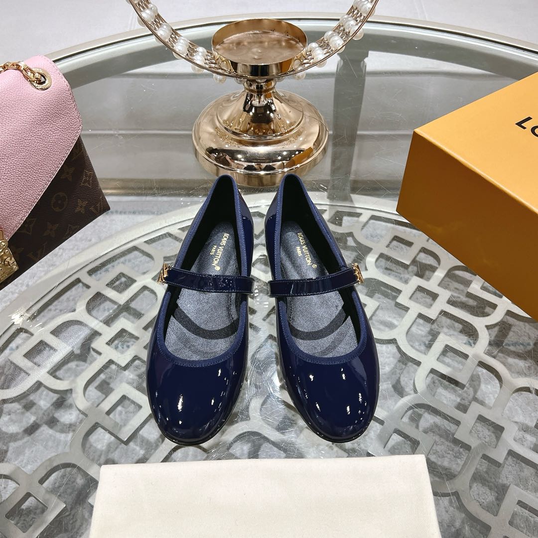 MARY JANE SHOES IN AEGEAN BLUE PATENT CALFSKIN - 35