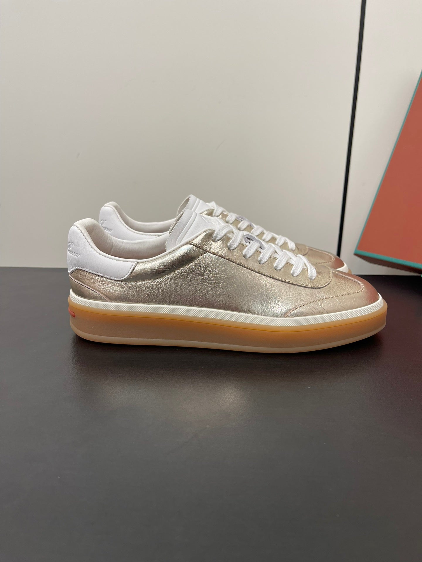 LP TENNIS WALK SNEAKERS LIGHT GOLD CALFSKIN - 35