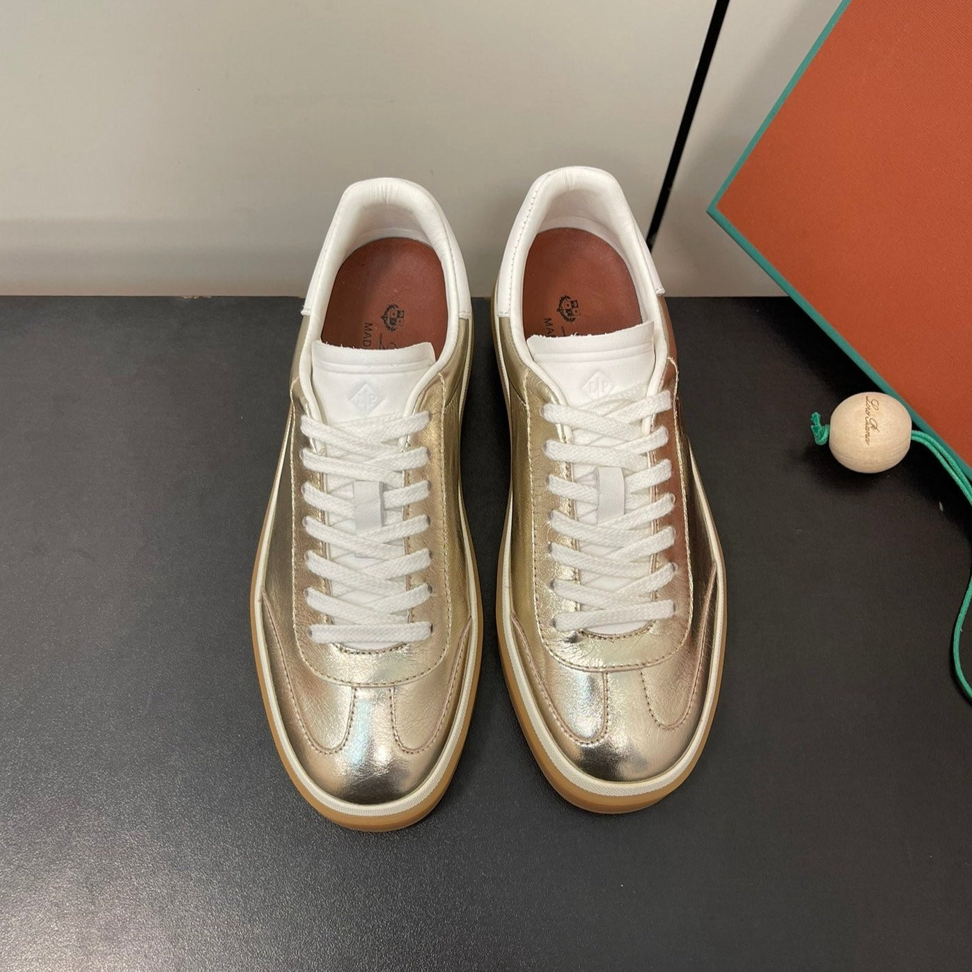 LP TENNIS WALK SNEAKERS LIGHT GOLD CALFSKIN - 35