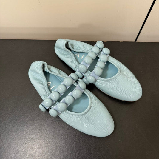ALAIA SPHERE BALLET FLATS IN LIGHT BLUE LAMBSKIN - 35