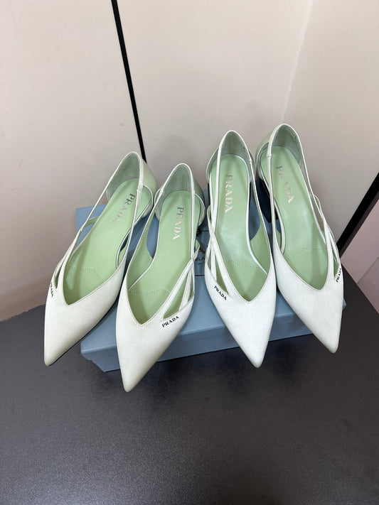 БАЛЕРИНИ CUT-OUT З АТЛАСУ КОЛЬОРУ CHETWODE GREEN - 35