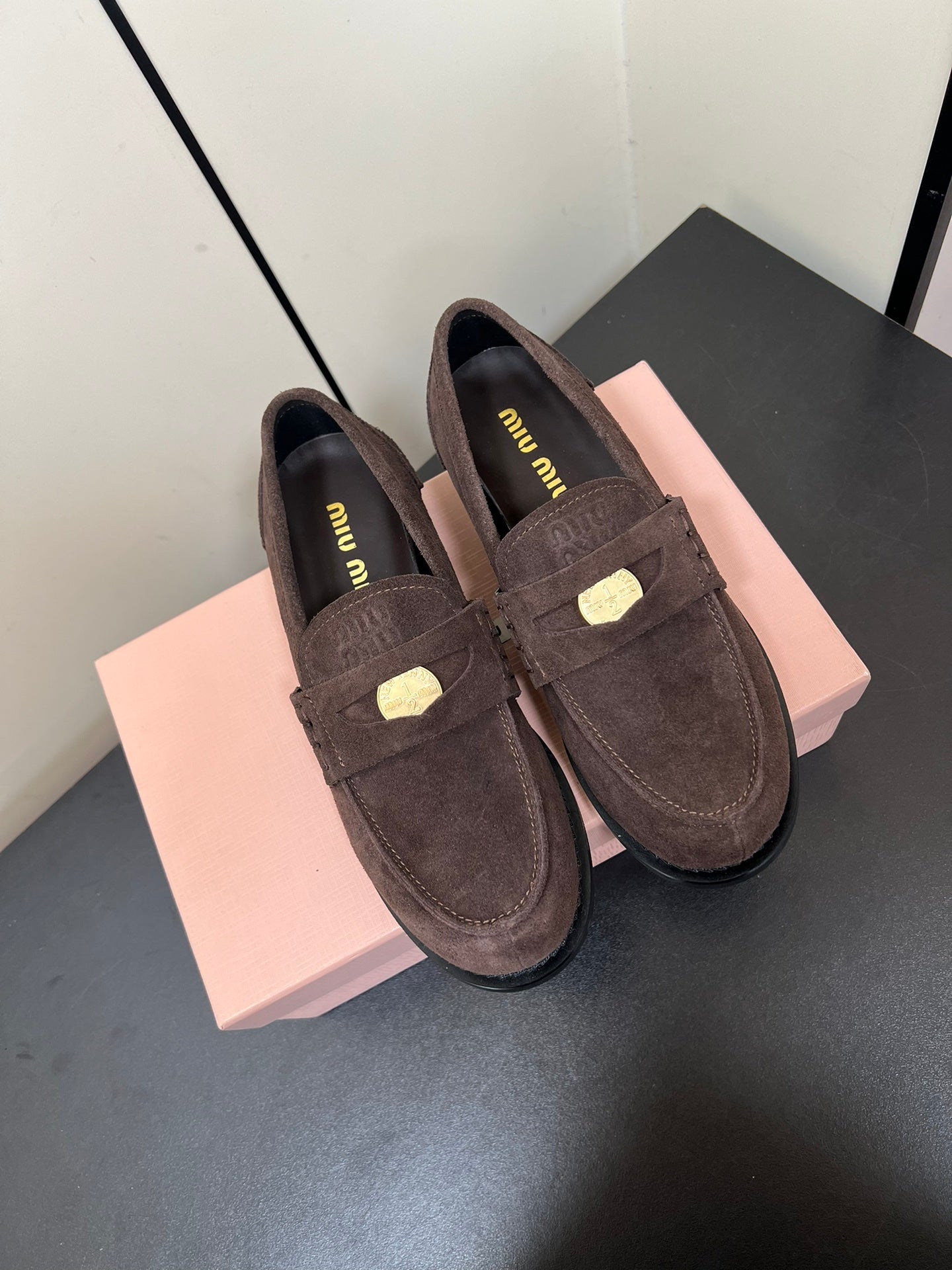 PENNY LOAFERS IN CHOCOLATE SUEDE - 35