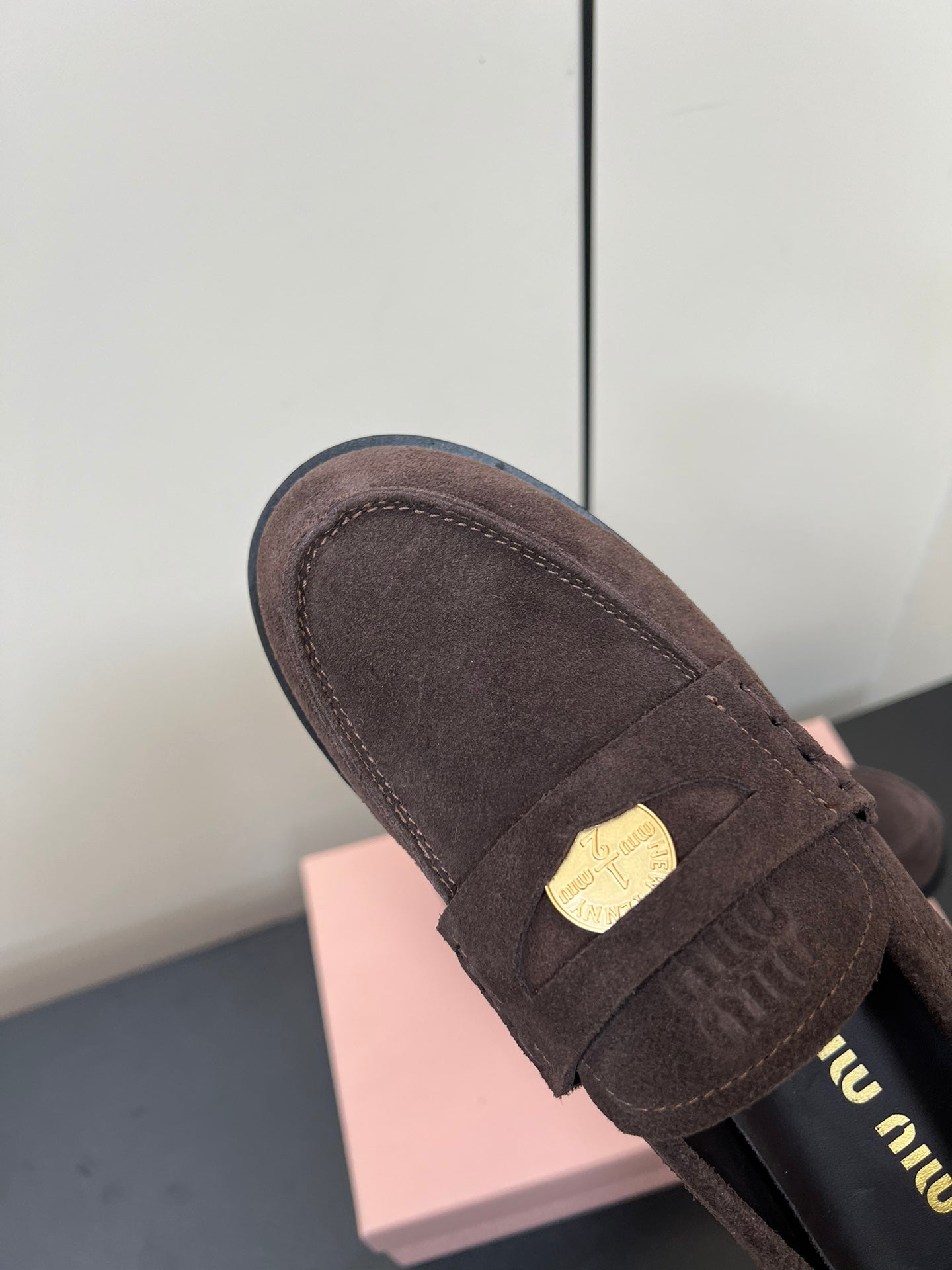 PENNY LOAFERS IN CHOCOLATE SUEDE - 35
