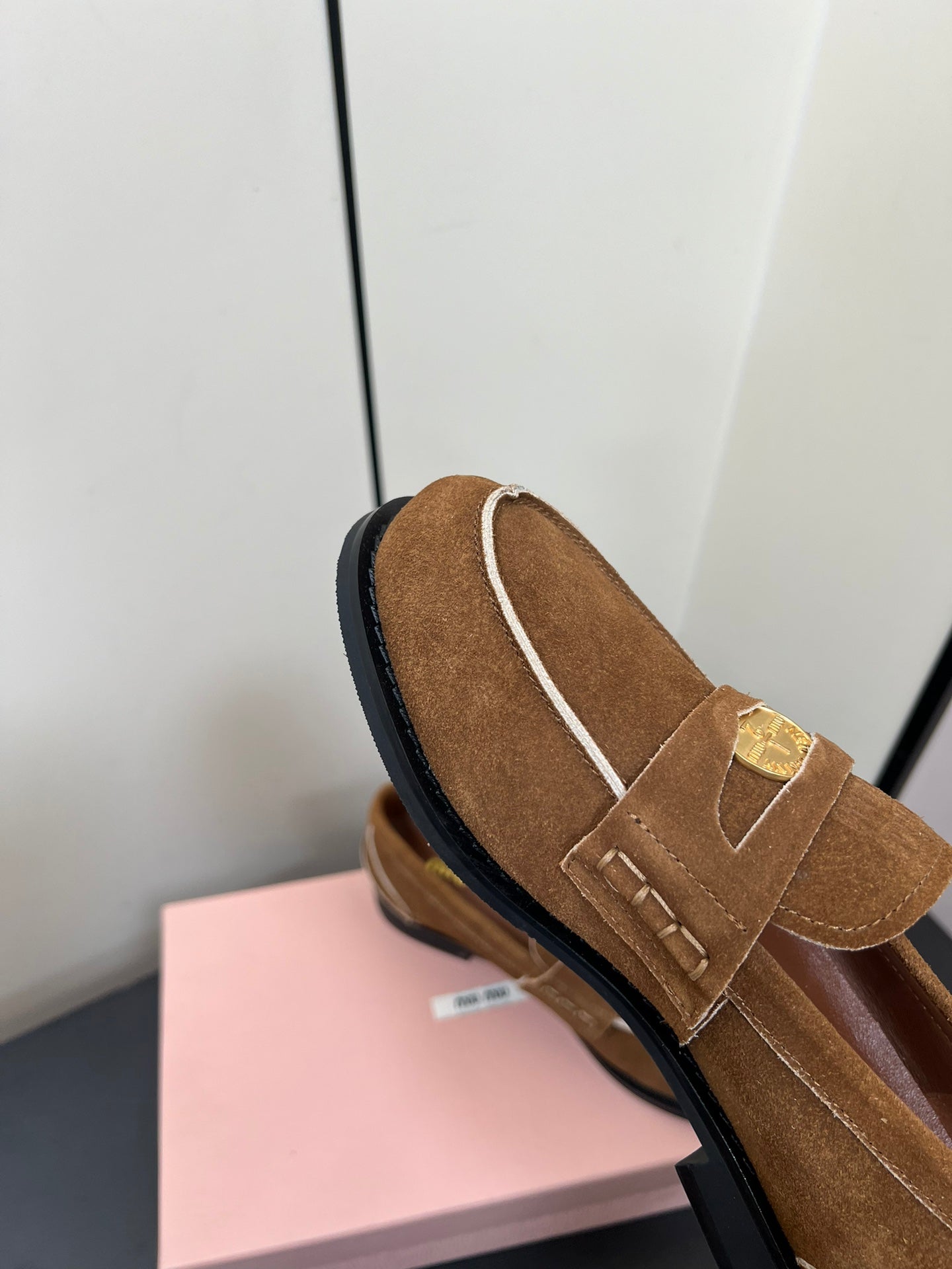 PENNY LOAFERS IN TAWNY BROWN SUEDE - 35