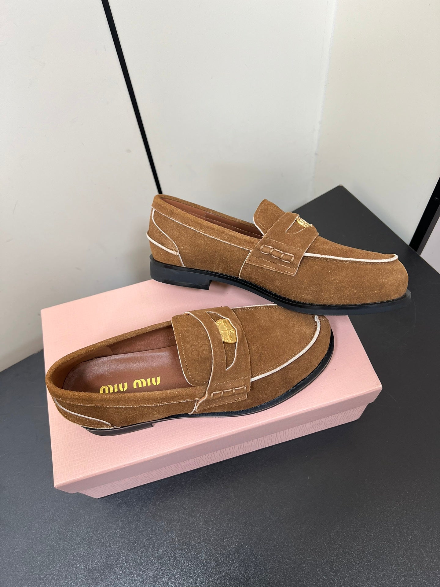 PENNY LOAFERS IN TAWNY BROWN SUEDE - 35