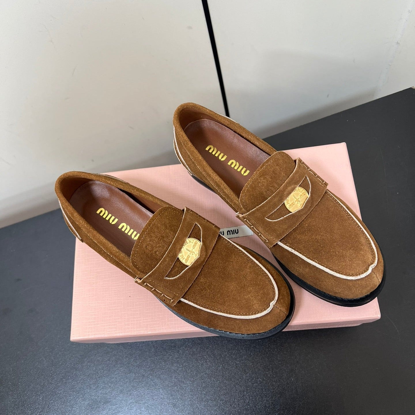 PENNY LOAFERS IN TAWNY BROWN SUEDE - 35