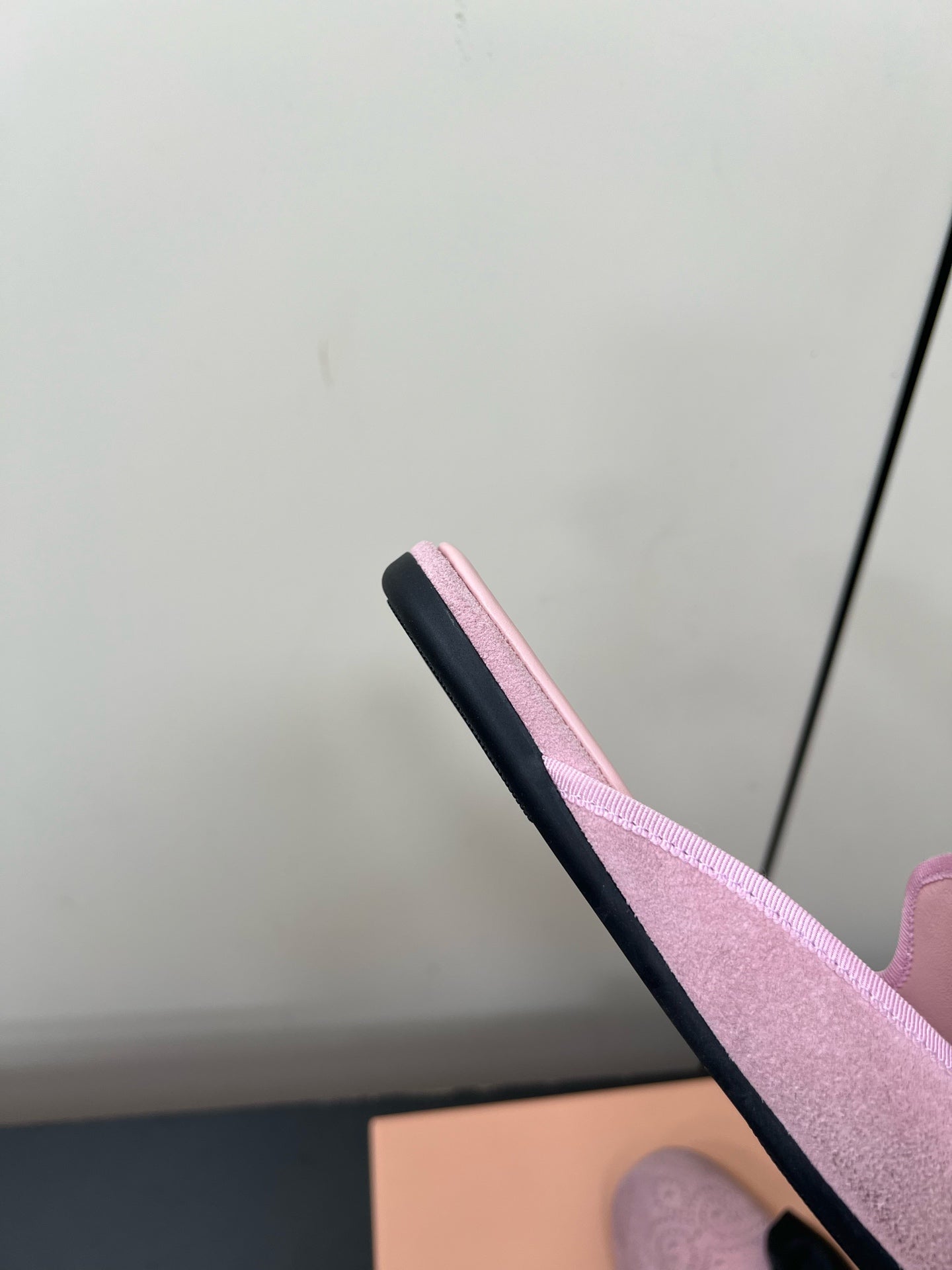 BOW MULES IN DUST PINK SUEDE - 35