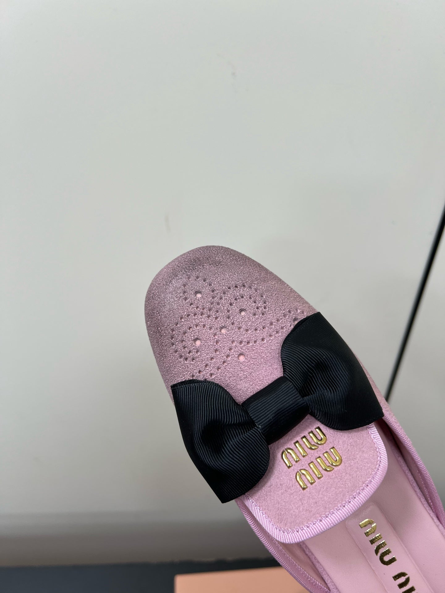 BOW MULES IN DUST PINK SUEDE - 35