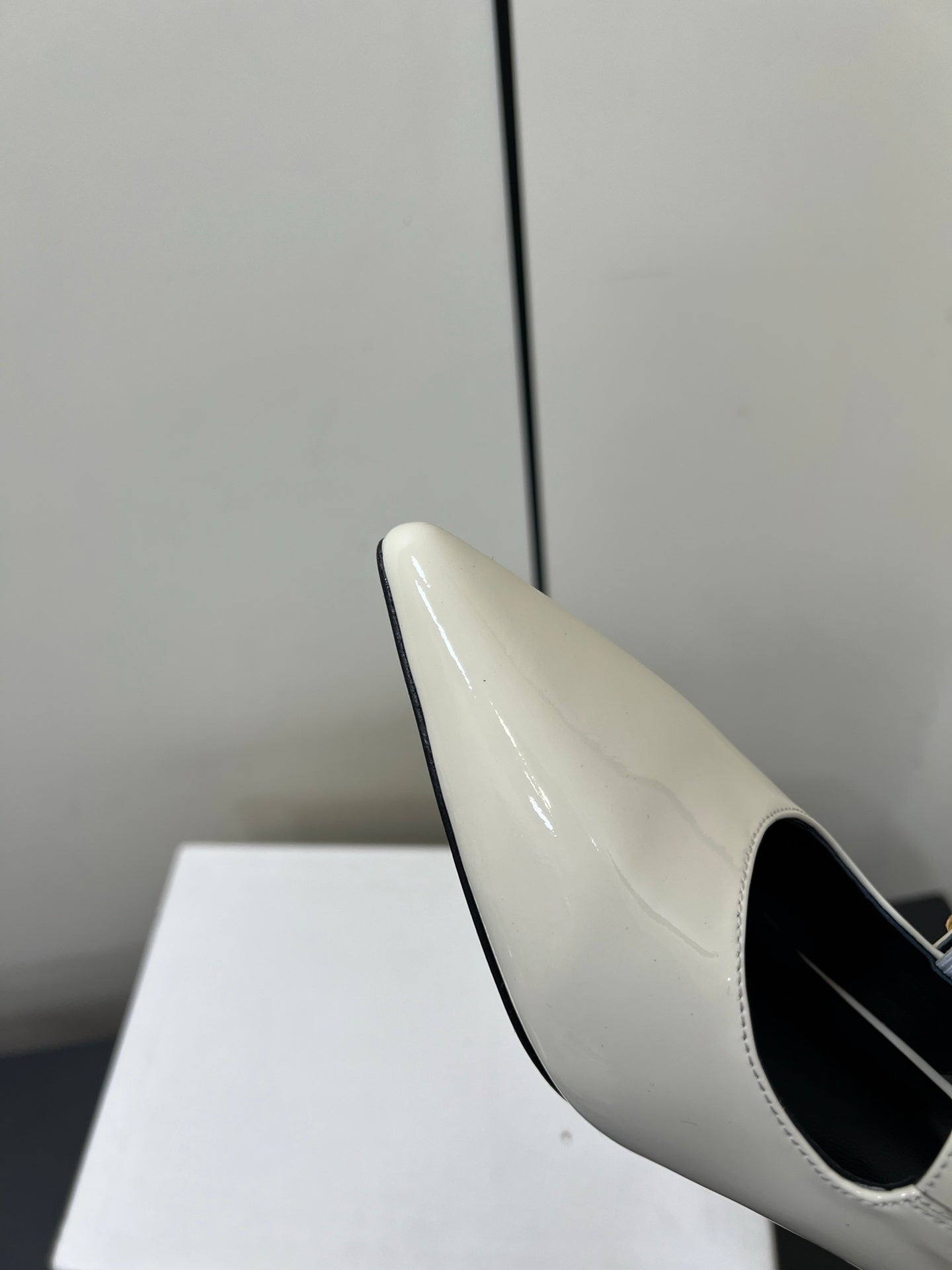 JUDY DOUBLE STRAP MARY JANE SLINGBACK IN WHITE PATENT CALFSKIN - 34