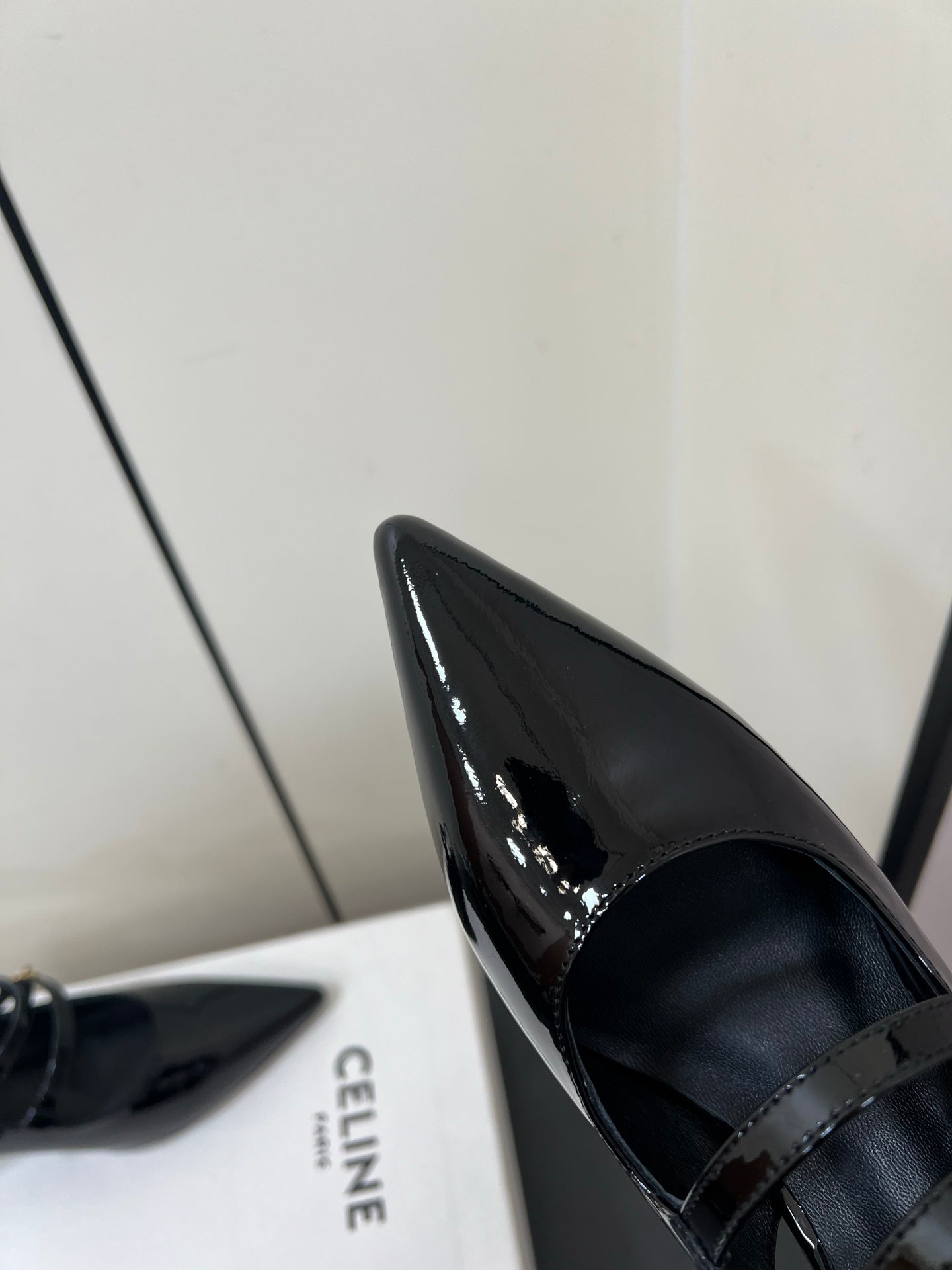 JUDY DOUBLE STRAP MARY JANE SLINGBACK IN BLACK PATENT CALFSKIN - 34