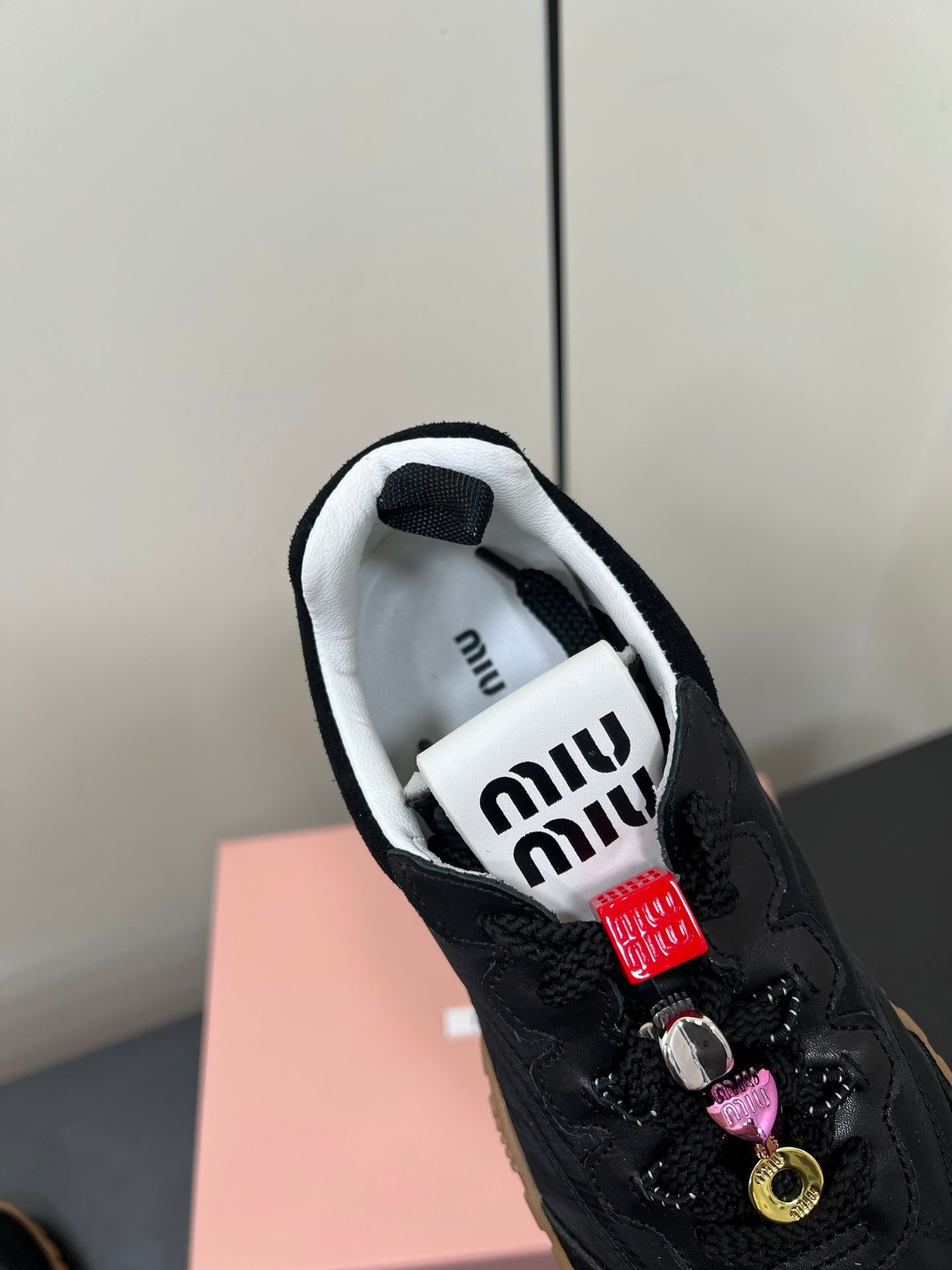 TYRE SNEAKERS IN BLACK TECHNICAL FABRIC AND SUEDE WITH STICKER - 34