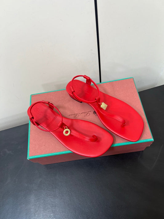 LP MINDIL SANDAL IN RED LAMBSKIN - 35