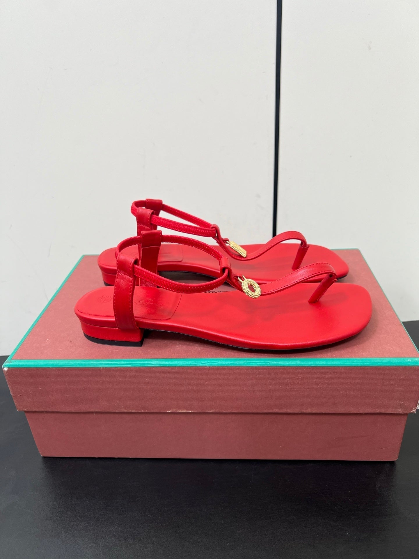 LP MINDIL SANDAL IN RED LAMBSKIN - 35