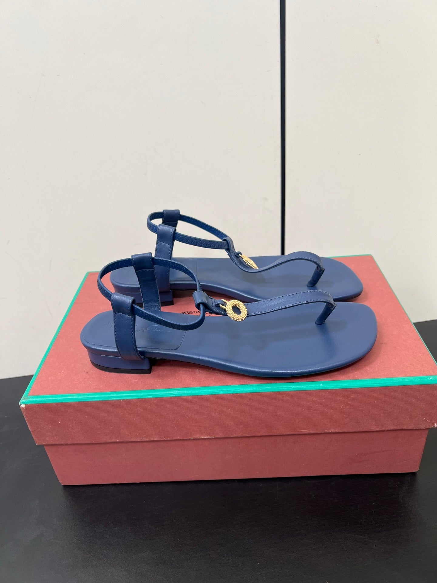 LP MINDIL SANDAL IN COBALT BLUE LAMBSKIN - 35