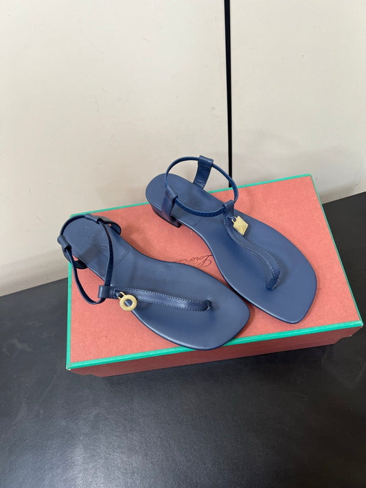 LP MINDIL SANDAL IN COBALT BLUE LAMBSKIN - 35