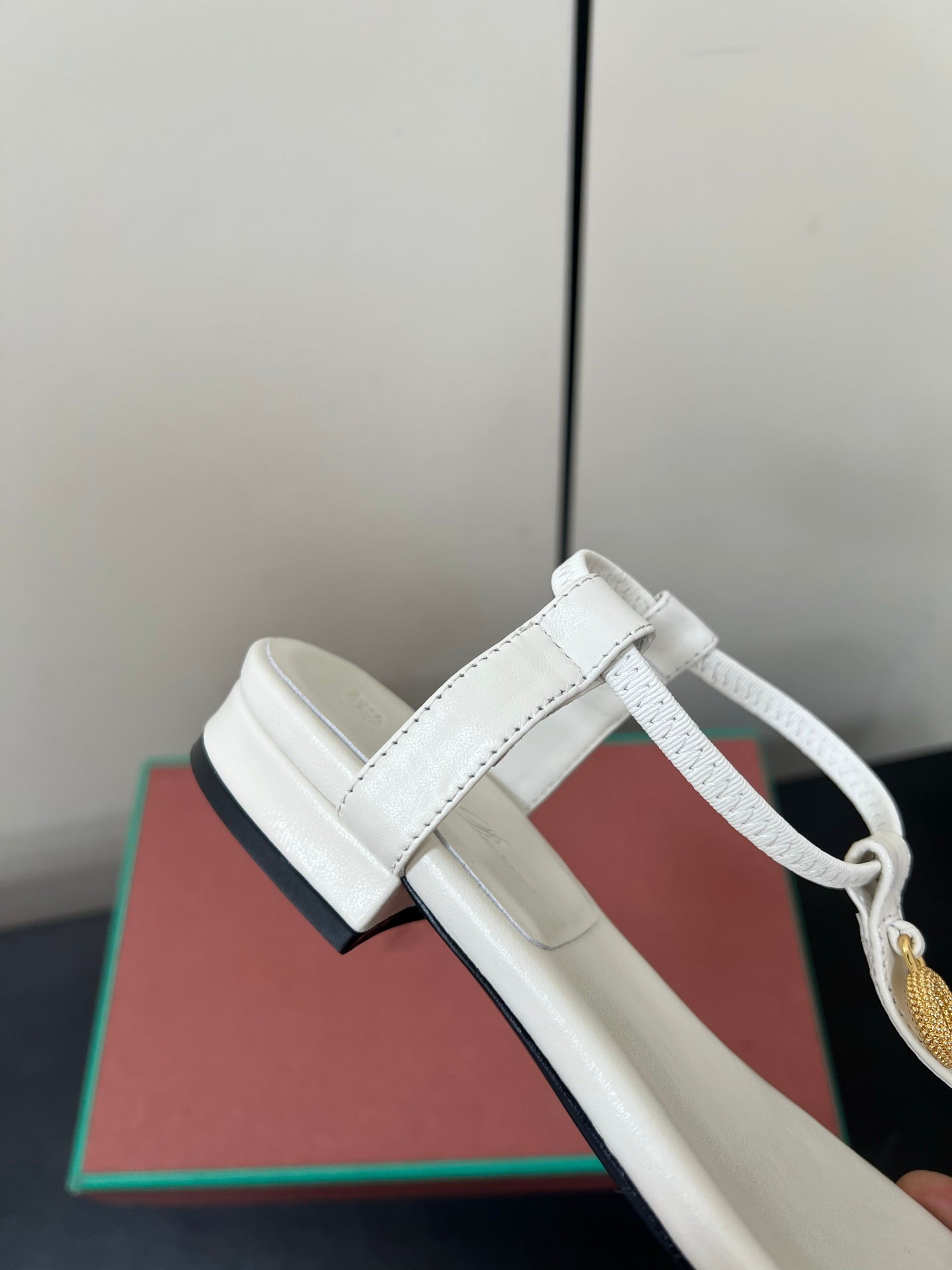 LP MINDIL SANDAL IN WHITE LAMBSKIN - 35