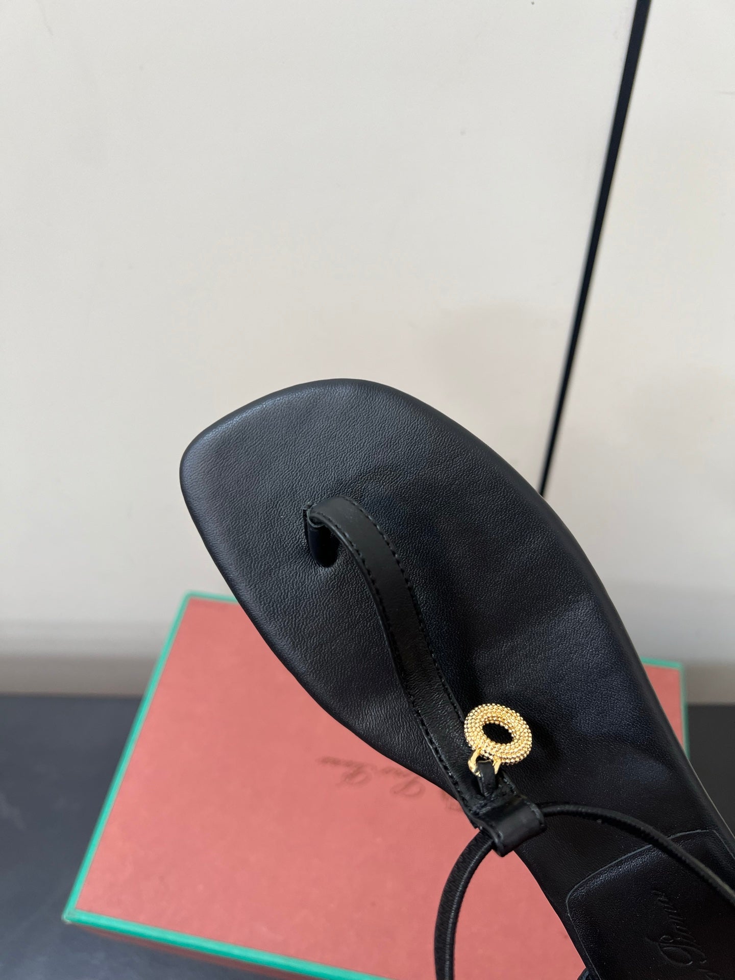 LP MINDIL SANDAL IN BLACK LAMBSKIN - 35