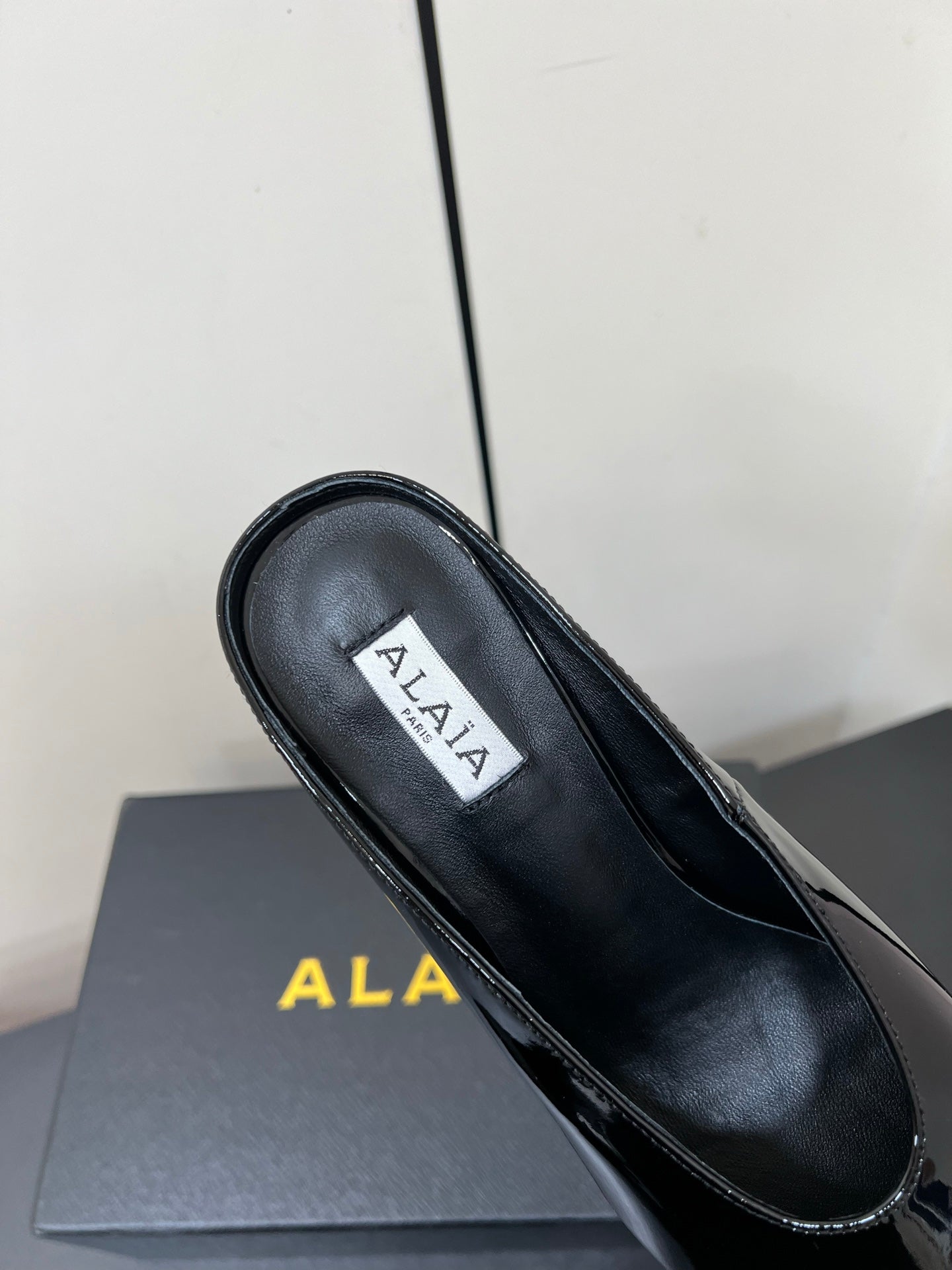 ALAIA WEDGE MULES 25S IN BLACK LAMBSKIN - 35