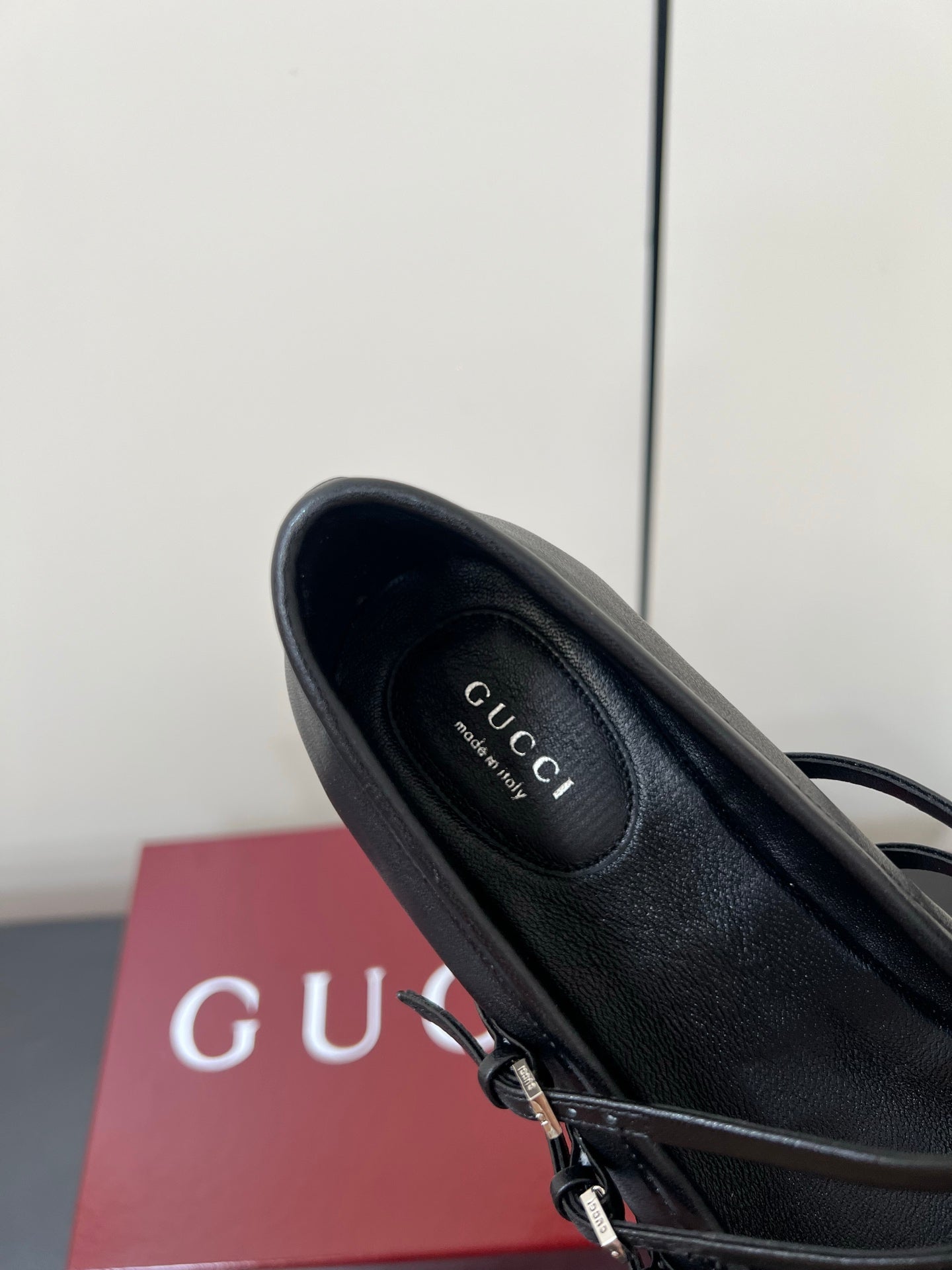 GG MARY JANE 25S IN BLACK LAMBSKIN WITH SILVER HARDWARE - 35