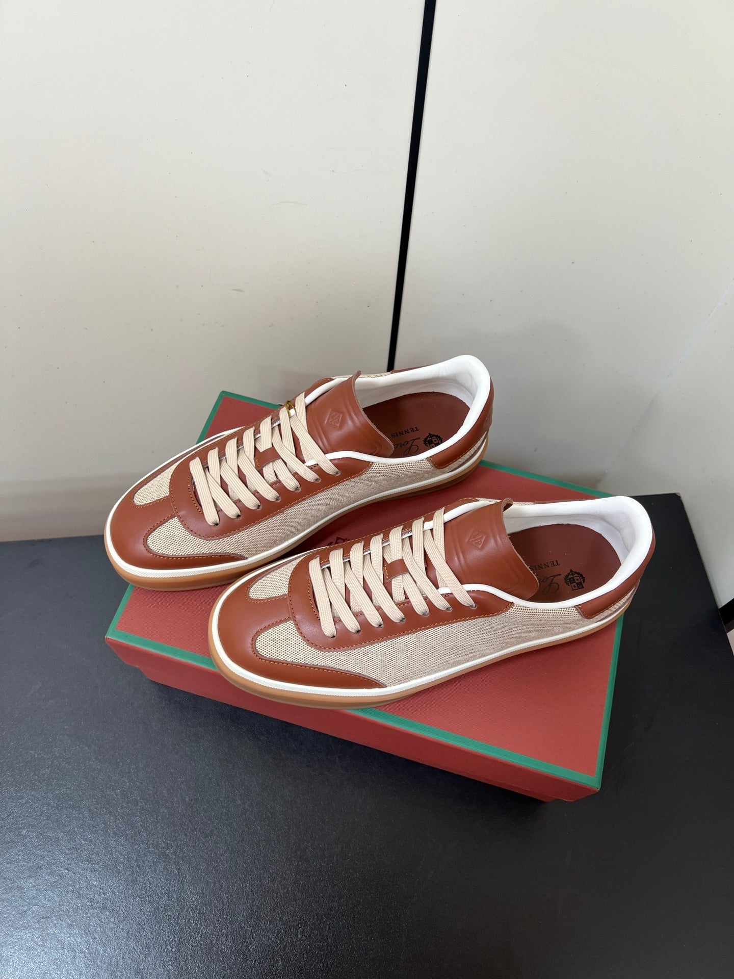 LP 25S TENNIS WALK SNEAKERS IN CHESTNUT CALFSKIN - 35
