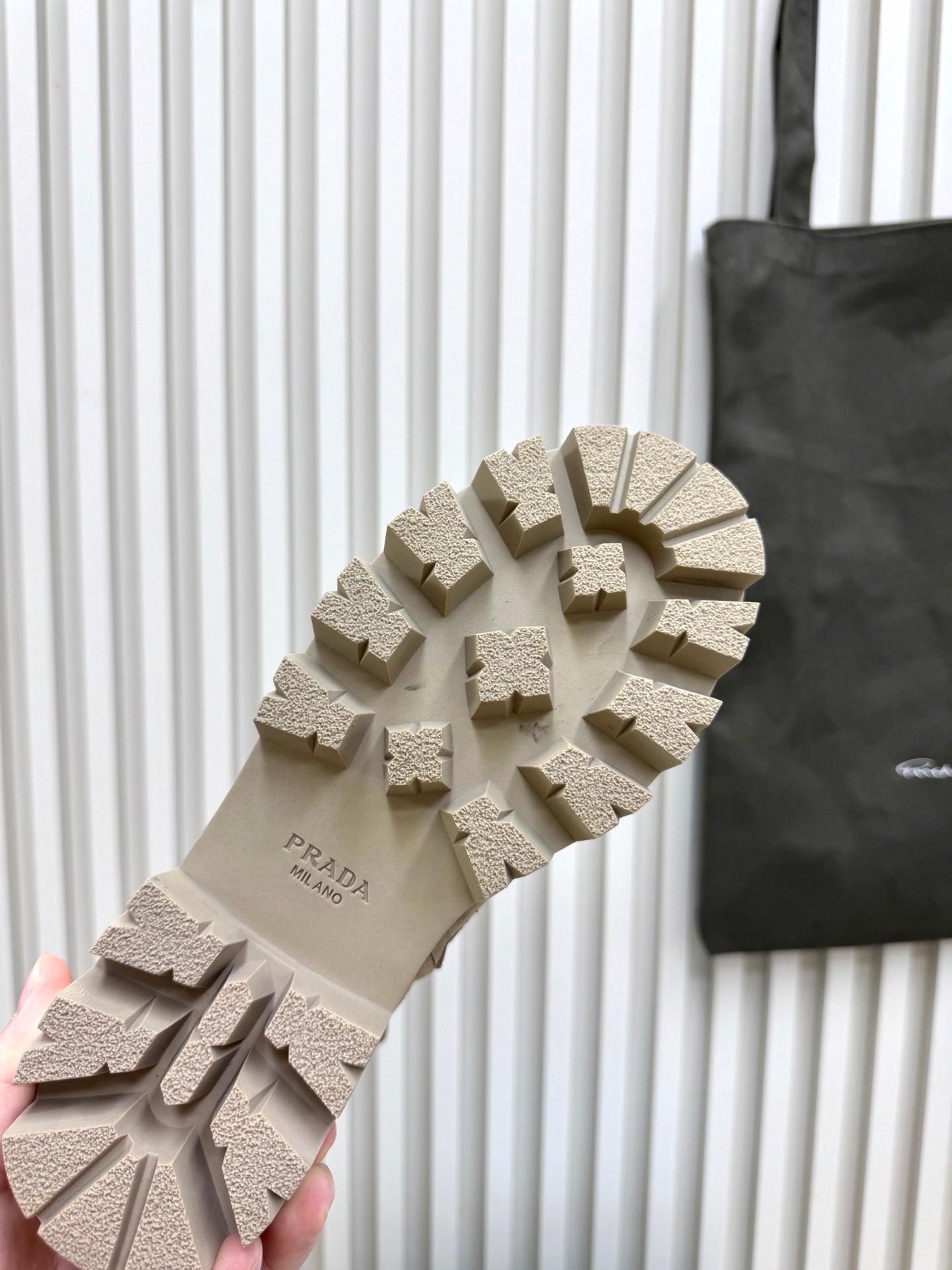 PRADA 25S MONOLITH BOOTS IN MUTED KHAKI BROWN SUEDE - 35
