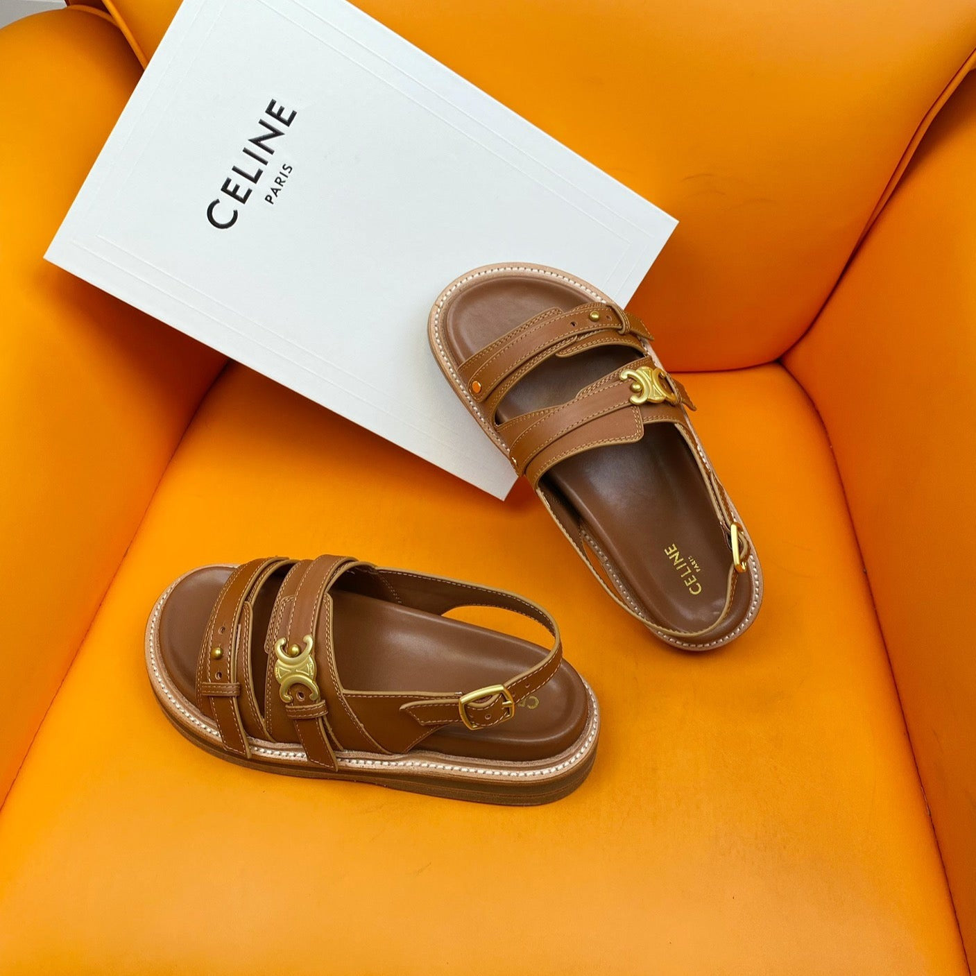 TIPPI TRIOMPHE SANDAL IN CALFSKIN TAN - 35