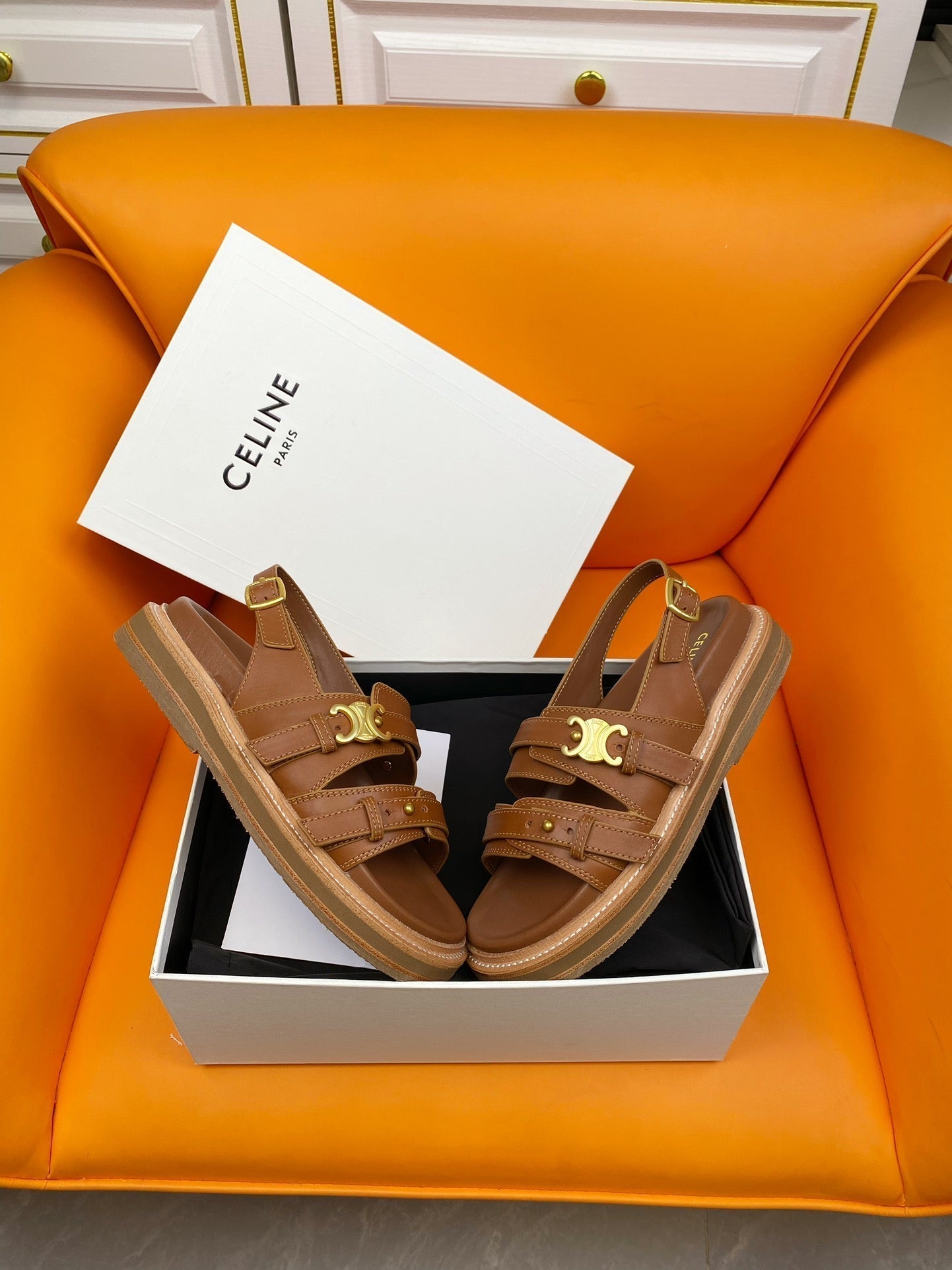 TIPPI TRIOMPHE SANDAL IN CALFSKIN TAN - 35
