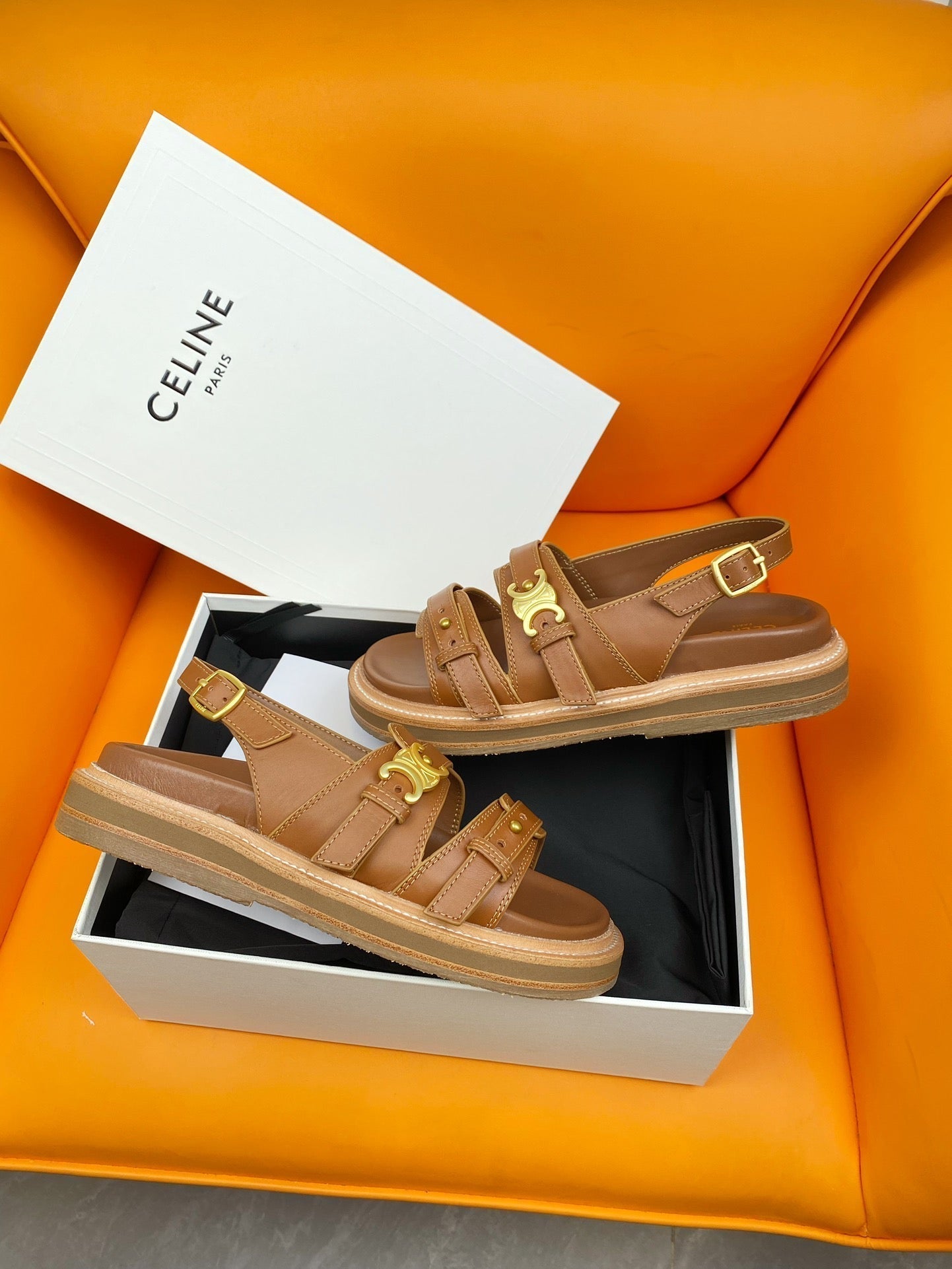 TIPPI TRIOMPHE SANDAL IN CALFSKIN TAN - 35