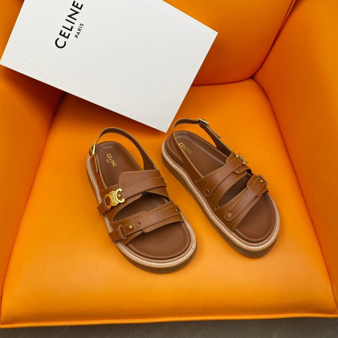 TIPPI TRIOMPHE SANDAL IN CALFSKIN TAN - 35