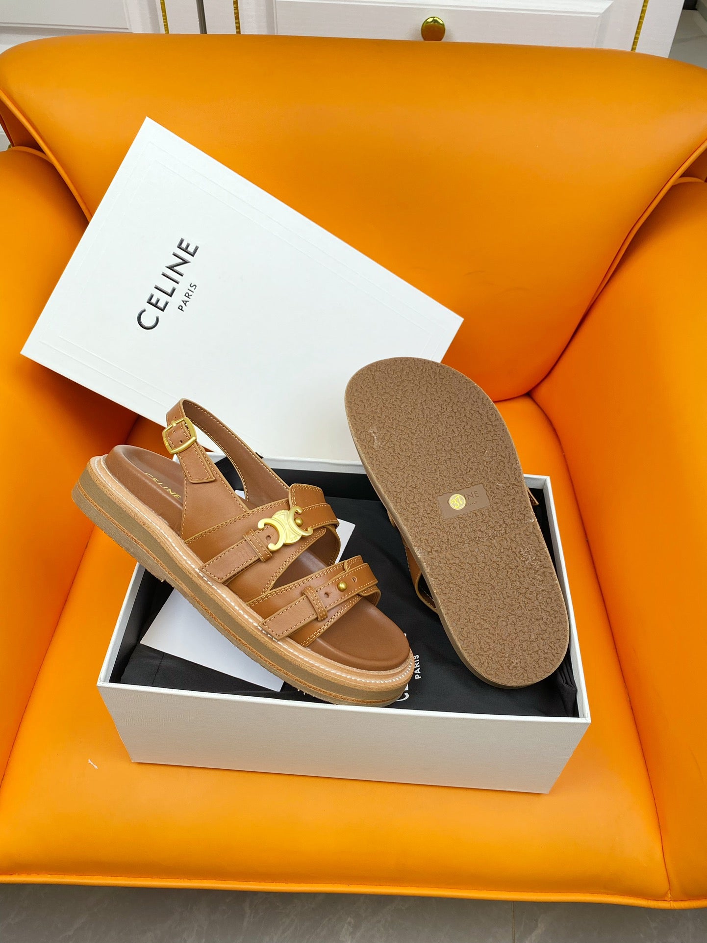 TIPPI TRIOMPHE SANDAL IN CALFSKIN TAN - 35