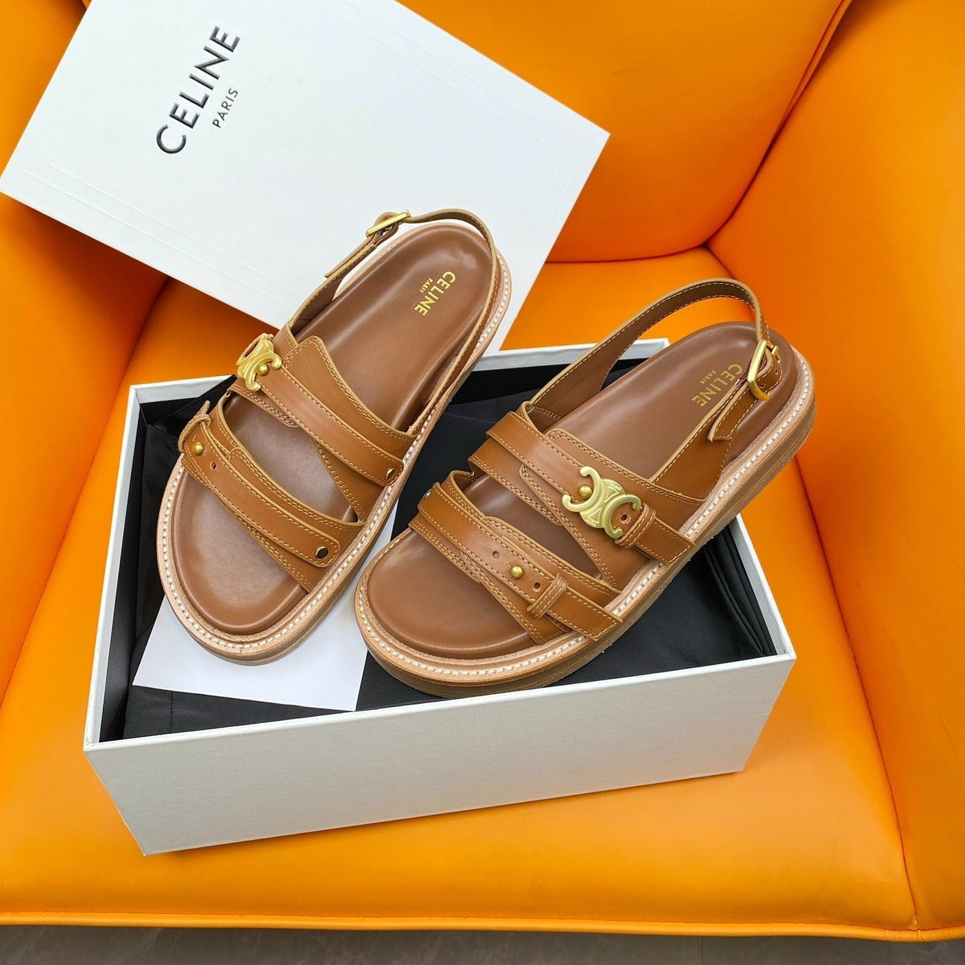 TIPPI TRIOMPHE SANDAL IN CALFSKIN TAN - 35