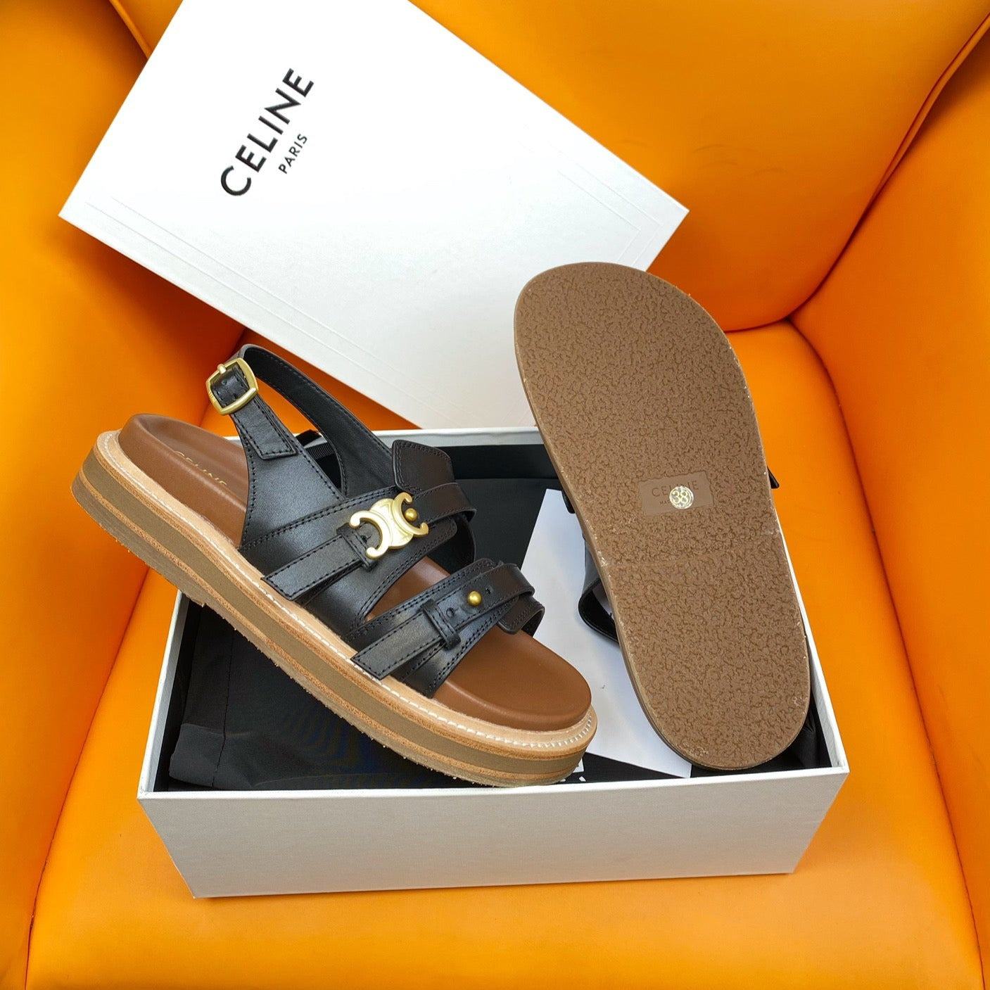 TIPPI TRIOMPHE SANDAL IN CALFSKIN BLACK - 35