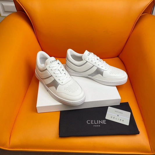 TRAINER LOW LACE-UP SNEAKER IN CALFSKIN OPTIC WHITE SILVER - 35