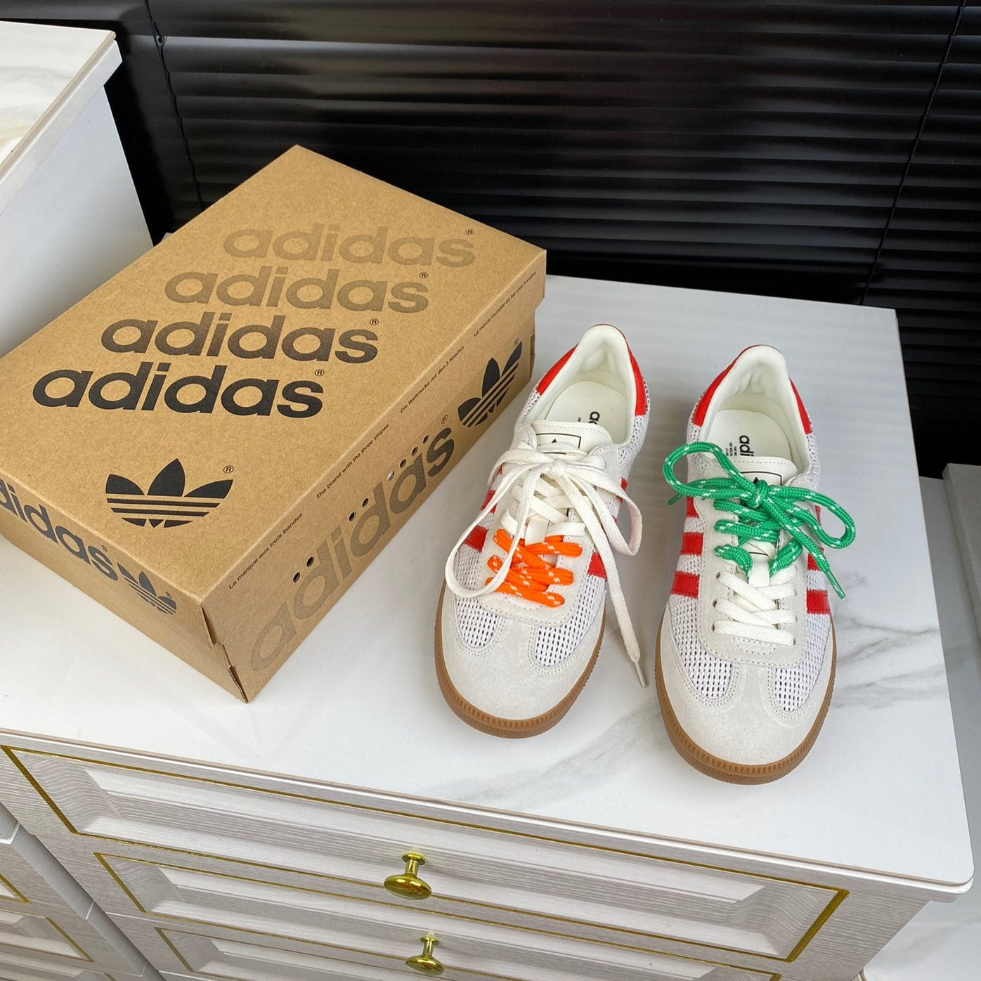 Light Gray Sneakers Adidas Samba Sneakers Cowhide - 35