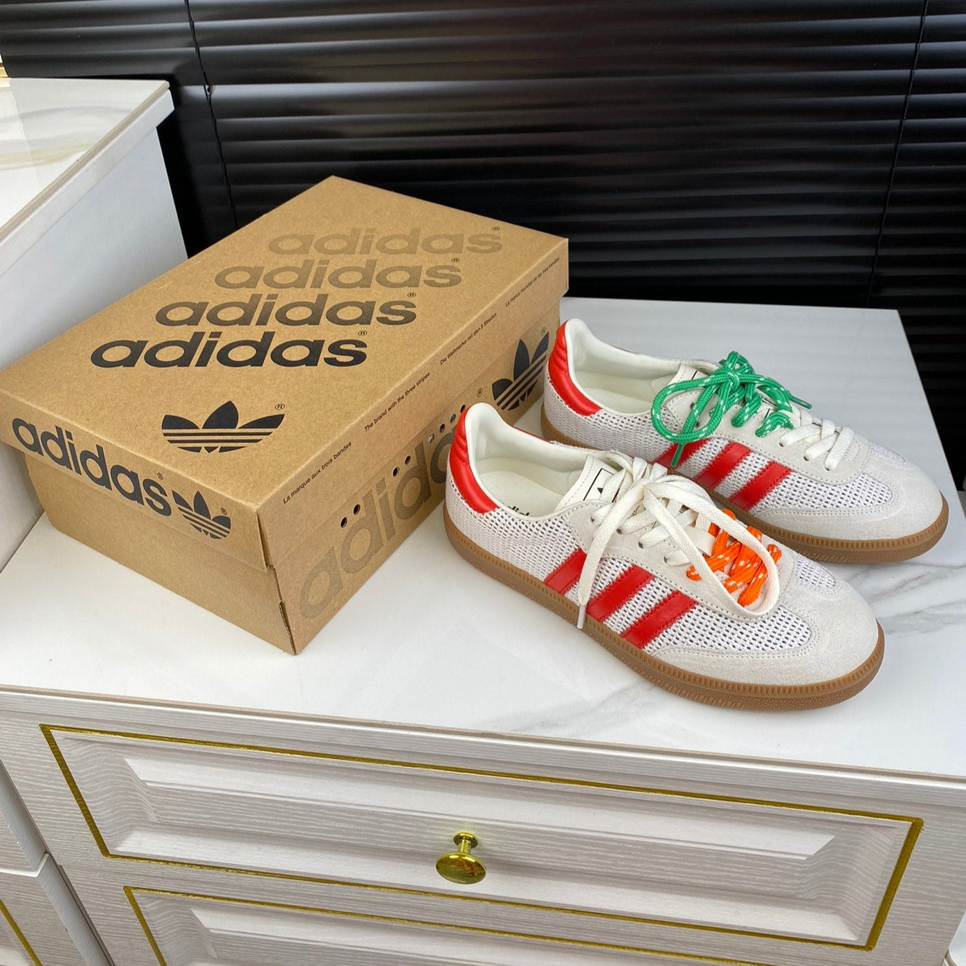 Light Gray Sneakers Adidas Samba Sneakers Cowhide - 35
